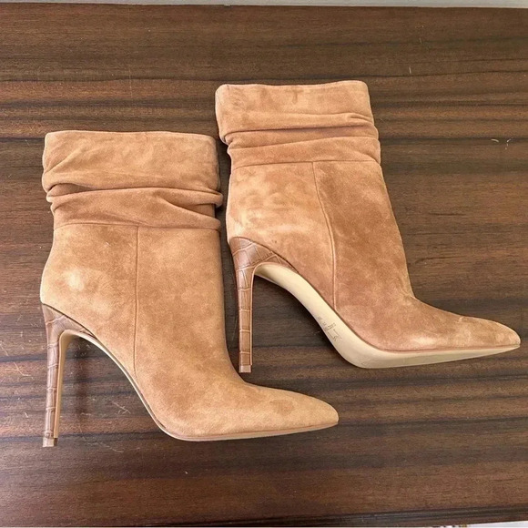 Marc Fisher Rayya Heeled Dress Bootie in Tan Suede - Picture 2 of 12